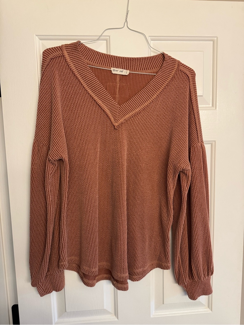 Maeve Dusty Rose V-Neck Knit Sweater